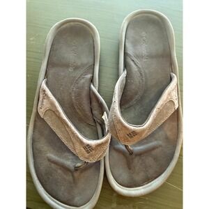 Columbia Men's Flip Flop Sandals Size 12 Brown Thong Strap Comfort Outdoor
